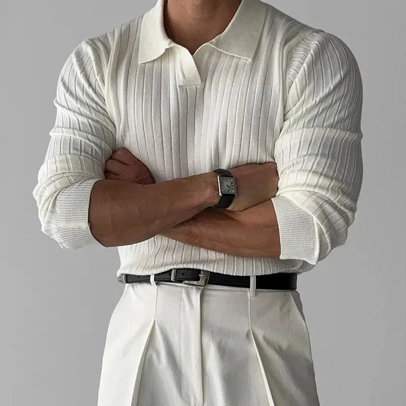 Lucien | Men’s Long Knit Polo – Sophisticated Style Meets Everyday Comfort