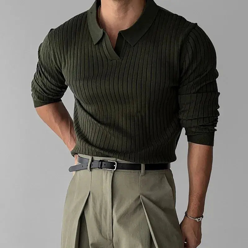 Lucien | Men’s Long Knit Polo – Sophisticated Style Meets Everyday Comfort