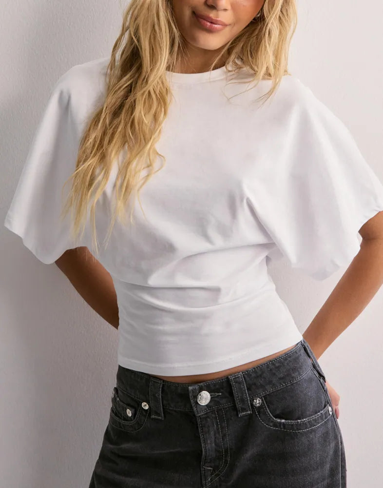 Sola | Women’s Wide Sleeve Tee – Snatched Waist Fit with Oversized Comfort