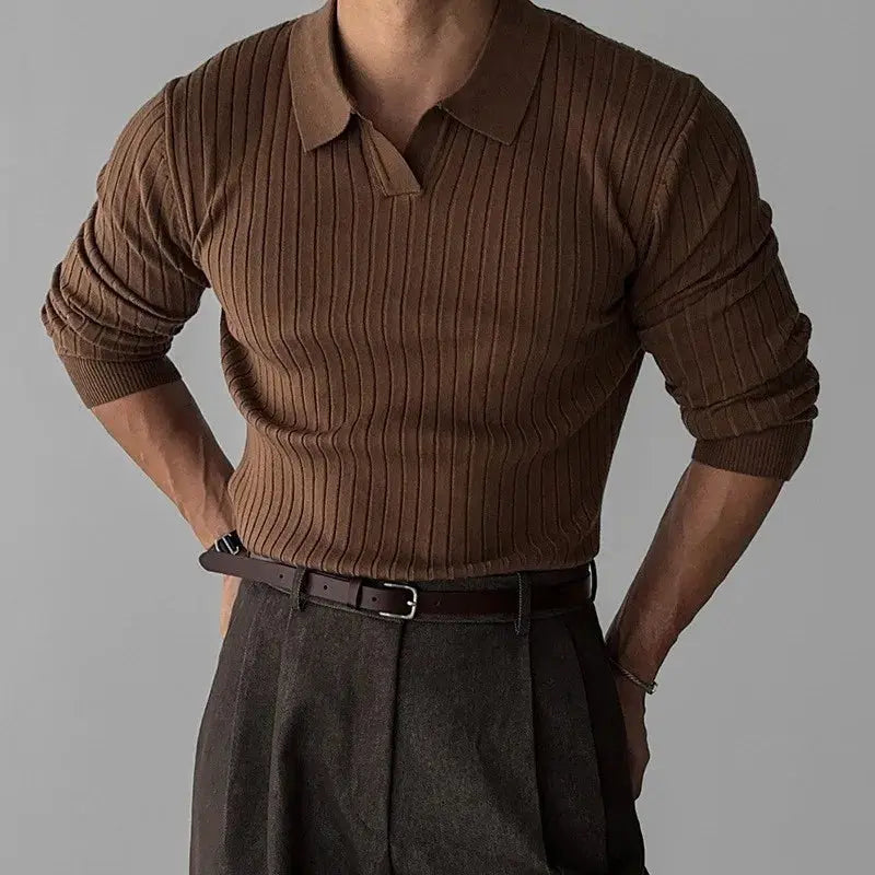 Lucien | Men’s Long Knit Polo – Sophisticated Style Meets Everyday Comfort