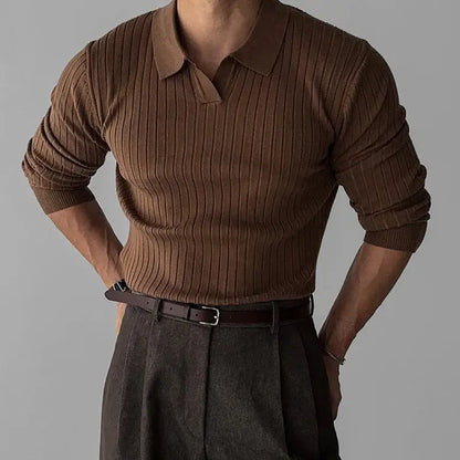 Lucien | Men’s Long Knit Polo – Sophisticated Style Meets Everyday Comfort