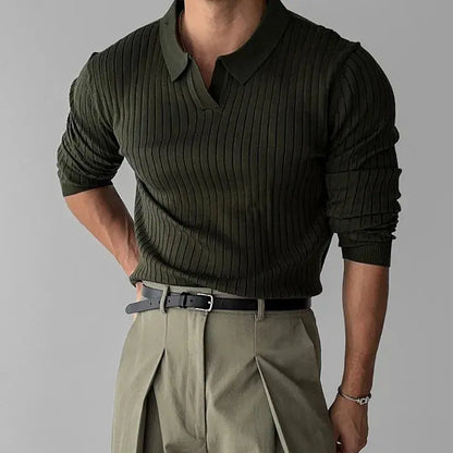 Lucien | Men’s Long Knit Polo – Sophisticated Style Meets Everyday Comfort